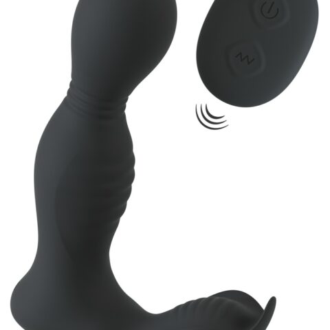 Agora está tudo acontecendo na sala dos fundos!Vibrador anal RC Butt Plug com 2 funções da Rebel com cabeça de massagem rotativa para estimulação confortável da próstata. E o canal anal