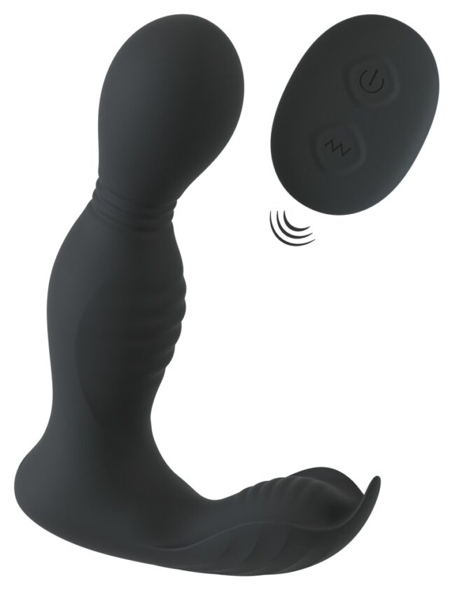 Agora está tudo acontecendo na sala dos fundos!Vibrador anal RC Butt Plug com 2 funções da Rebel com cabeça de massagem rotativa para estimulação confortável da próstata. E o canal anal